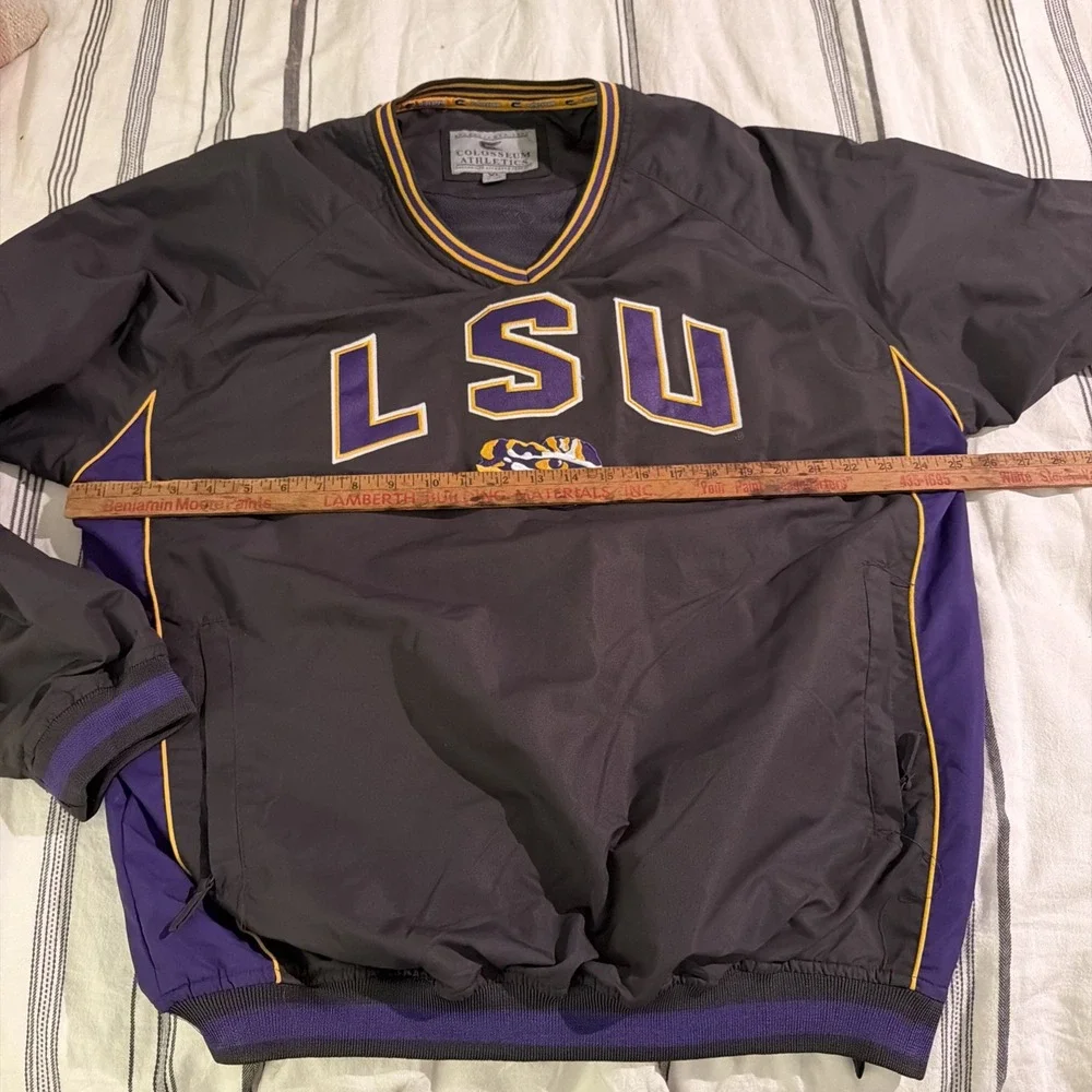 Vintage LSU Tigers Colosseum Athletics Pullover Windbreaker XL Dark Gray Purple
